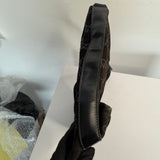 Vintage Gucci Black GG Suede Hobo Shoulder Bag