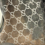 Vintage Gucci Black GG Suede Hobo Shoulder Bag