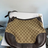 Gucci Monogram Medium Charlotte Hobo Shoulder Bag Beige Brown