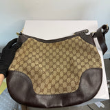 Gucci Monogram Medium Charlotte Hobo Shoulder Bag Beige Brown