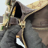 Gucci Monogram Medium Charlotte Hobo Shoulder Bag Beige Brown