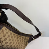 Gucci Monogram Medium Charlotte Hobo Shoulder Bag Beige Brown