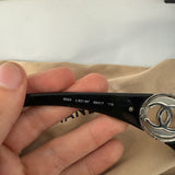 Vintage Y2K Chanel 6023 Shield Sunglasses Black with Silver-Tone CC Logo