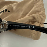 Vintage Y2K Chanel 6023 Shield Sunglasses Black with Silver-Tone CC Logo