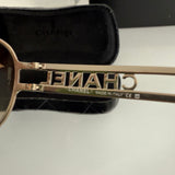 Vintage Chanel 4149 Logo Metal Frame Sunglasses Metallic Copper