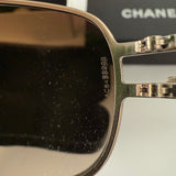 Vintage Chanel 4149 Logo Metal Frame Sunglasses Metallic Copper
