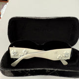 Vintage Chanel 5113 Camellia Flower Sunglasses Black/White