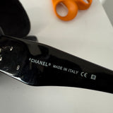 Vintage Chanel 5113 Camellia Flower Sunglasses Black/White