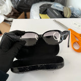 Vintage Chanel 5113 Camellia Flower Sunglasses Black/White