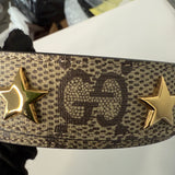 Gucci GG Supreme Stars Studded Belt with Square "G" Buckle w/ Dust Bag