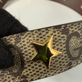 Gucci GG Supreme Stars Studded Belt with Square "G" Buckle w/ Dust Bag