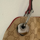 Gucci GG Canvas Eclipse Tote Bag w/ Red Leather Trim