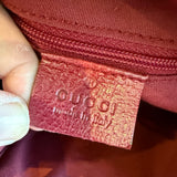 Gucci GG Canvas Eclipse Tote Bag w/ Red Leather Trim