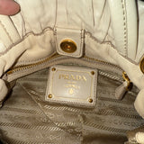 Vintage Prada Nappa Antique Bow Bag Beige