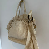 Vintage Prada Nappa Antique Bow Bag Beige