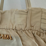 Vintage Prada Nappa Antique Bow Bag Beige