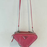 Prada Triangle Mini Pouch Crossbody Pink
