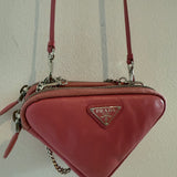 Prada Triangle Mini Pouch Crossbody Pink