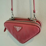 Prada Triangle Mini Pouch Crossbody Pink