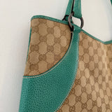 Vintage Gucci GG Canvas Tote Bag Beige/Green