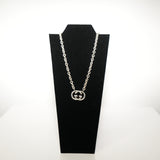 Gucci Interlocking G Link Chain Pendant Necklace In Sterling Silver