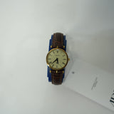 Gucci Gold Plated Leather Band Unisex Quartz Watch