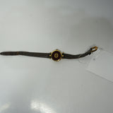 Gucci Gold Plated Leather Band Unisex Quartz Watch