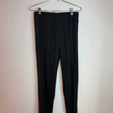 Issey Miyake Pleated Black Slim Fit Trouser Pants Size Small Women's