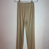 Pleats Please Issey Miyake Pleated Straight Leg Trousers Pants Beige Women's