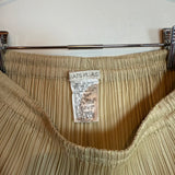 Pleats Please Issey Miyake Pleated Straight Leg Trousers Pants Beige Women's