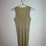 Vintage Pleats Please Issey Miyake Sleeveless Blouse Dress Beige Size 3