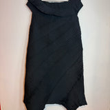 Issey Miyake Black Pleated Asymmetrical Sleeveless Dress Sample