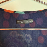 Vintage Vivienne Tam Polka Dot - Floral Pattern Long Sleeve Blouse