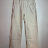 Brunello Cucinelli High Rise Wide Leg Denim Pants Cream Size 2