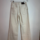 Brunello Cucinelli High Rise Wide Leg Denim Pants Cream Size 2