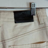 Brunello Cucinelli High Rise Wide Leg Denim Pants Cream Size 2