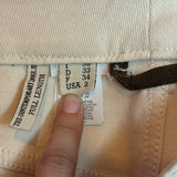 Brunello Cucinelli High Rise Wide Leg Denim Pants Cream Size 2