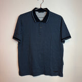Prada S/S 16 Star Print Blue & Black Polo Shirt Men's