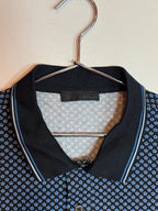 Prada S/S 16 Star Print Blue & Black Polo Shirt Men's