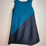 Pleats Please Issey Miyake Diagonal Colorblock Pleated Sleeveless Dress Size 3