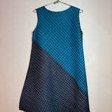 Pleats Please Issey Miyake Diagonal Colorblock Pleated Sleeveless Dress Size 3