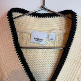 Burberry Cable Knit Logo Cardigan Cream Black Trim Size 6Y 116cm KIDS