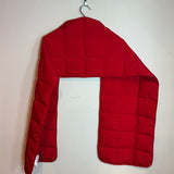 Jil Sander Red Quilted Down Puffer Scarf with Logo Patch