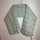 Jil Sander Pale Green Quilted Down Puffer Scarf with Logo Patch NWT