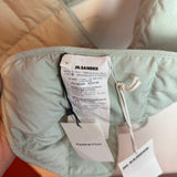 Jil Sander Pale Green Quilted Down Puffer Scarf with Logo Patch NWT
