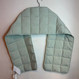 Jil Sander Pale Green Quilted Down Puffer Scarf with Logo Patch NWT