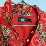 RRL Double RL Ralph Lauren Button Front Floral Print Maxi Dress Red Women's