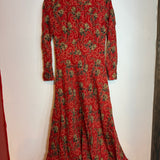 RRL Double RL Ralph Lauren Button Front Floral Print Maxi Dress Red Women's