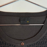 Fendi Zucca Monogram Cardigan Sweater Black Women's