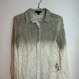 Burberry Prorsum Ombre Lace Button-Up Shirt Two Tone Size 42 Women's